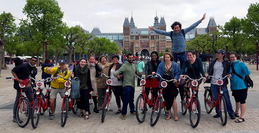 The Sustainable Transportation Abroad class spent nearly two weeks traveling throughout the Netherlands — mostly by bicycle — studying the country's transportation systems, including how infrastructure is designed to give cyclists priority, the integration of public transit and biking infrastructure, and suburban transportation design.
