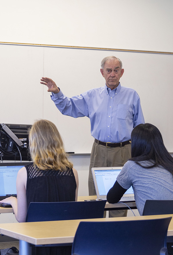 After four decades as an engineer, John Koon got the teaching bug: “I thought that education and, specifically, science where being undervalued by the country, and I thought, ‘Maybe I should help young people appreciate science and get excited about it,’” he says. Koon has been elected to the National Academy of Engineering, one the highest honors for engineers in the United States. (Photo: Amelia Neumeister)