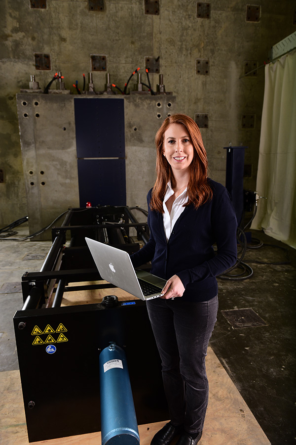 Assistant Professor Lauren Stewart in her lab.