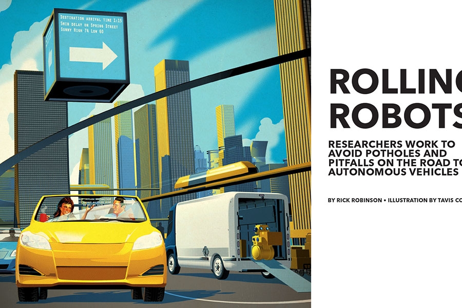 Research Horizons illustration for Rolling Robots story